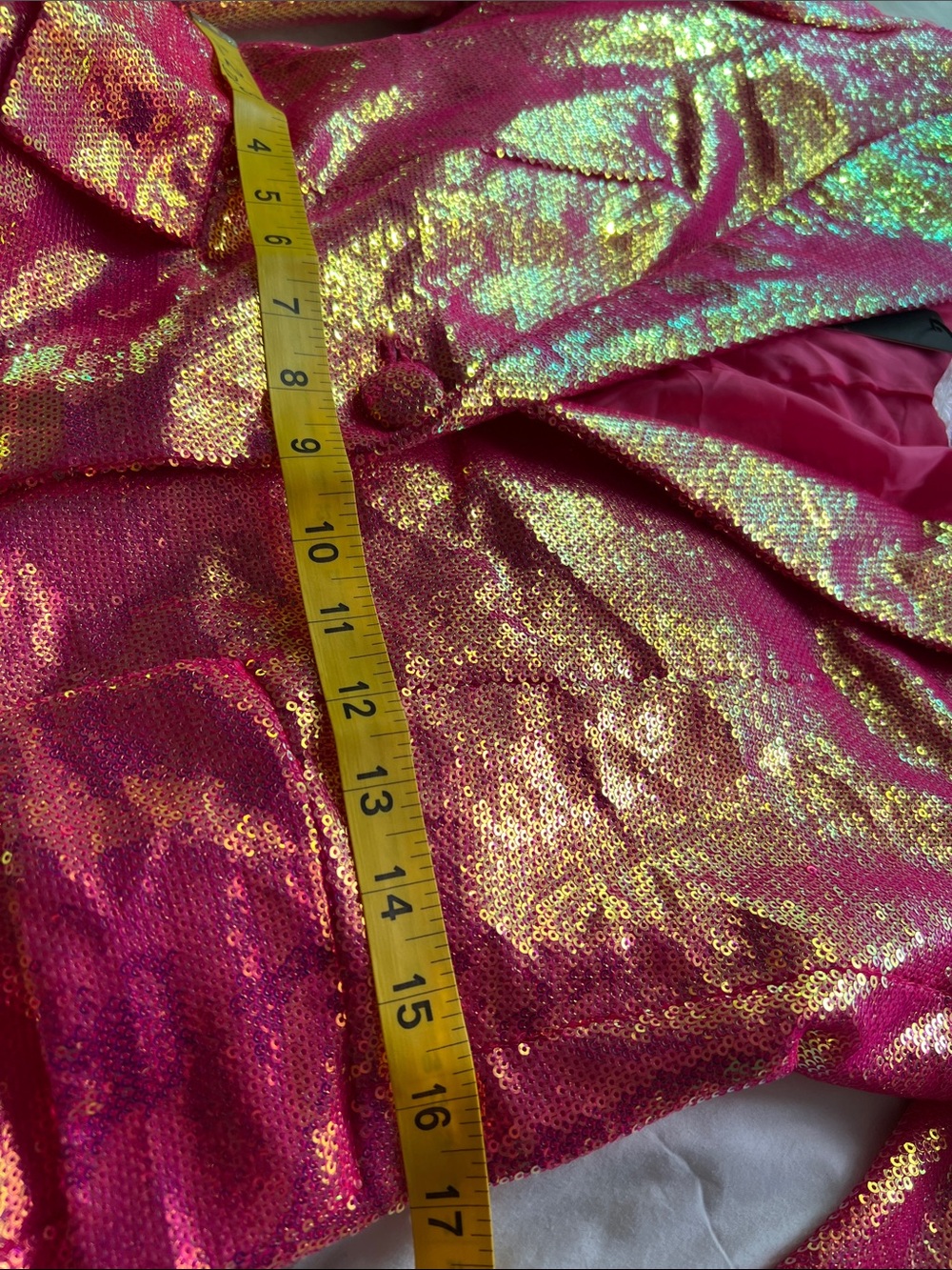 Fashion Nova Pink and Gold Sequin Blazer - Picture 12 of 15